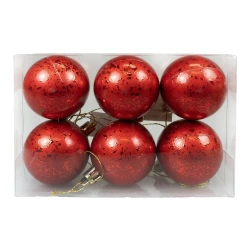 Bombki z efektem rosy czerwone 6szt - Arpex