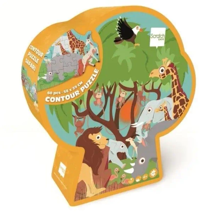 Puzzle 60 konturowe Safari - Scratch