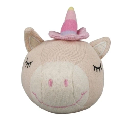 Piłka wełniana z grzechotką Jednorożec - Barbo Toys