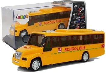 Autobus szkolny z naciągiem światło dźwięk - Leantoys
