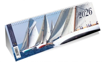 Kalendarz 2026 poziomy ze spiralką żaglówki - Michalczyk i Prokop