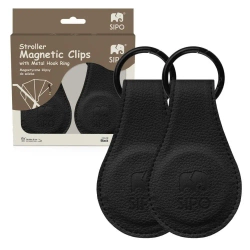 Klipsy magnetyczne do wózka czarne 2szt - Sipo