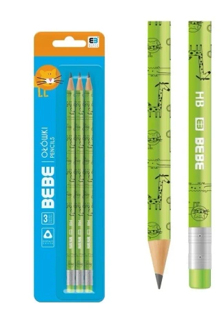 Ołówek 3szt Bebe Kids - INTERDRUK