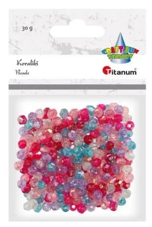 Koraliki plastikowe fasetowane mix 30g - Titanum