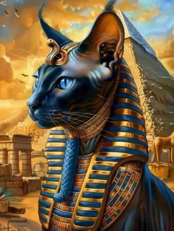 Diamentowa Mozaika Kot sfinks faraon z piramidą NO-2003102 - Norimpex