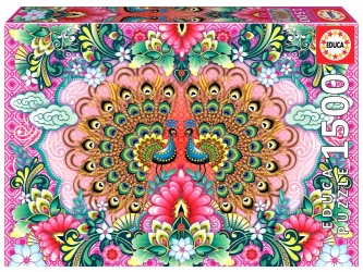 Puzzle 1500 Kolorowe Pawie Catalina Estrada 112820 - Educa