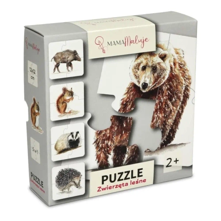 Puzzle 4-elementowe Zwierzęta leśne - Mama Maluje
