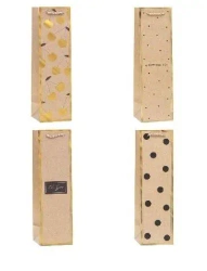 Torebka ozdobna na butelkę 11x38x11cm mix ROZETTE