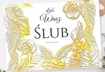 Karnet A5 Ślub Złote liście - Henry