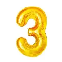 Balon foliowy złota cyfra "3" - ANTELLA