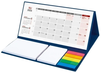 Kalendarz 2026 Biurkowy z notesem granatowy - Wydawnictwo Wokół nas