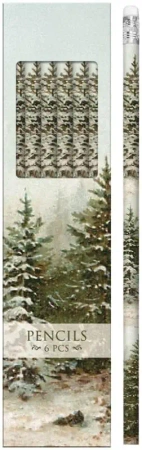 Ołówki ozdobne STPEN43 zimowy las 6szt BN - Skona Ting