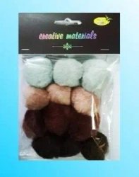 Pompony akrylowe brązowe 40mm 12szt - Galeria Hobby