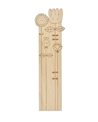 Drewniana zakładka do książki z grawerem kwiat - Milin