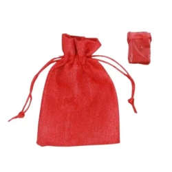 Woreczki jutowe czerwone 10x15cm 6szt - Penword