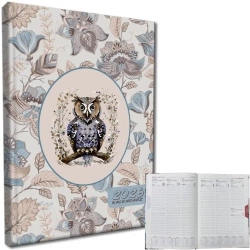 Kalendarz 2026 A5 tygodniowy rozkładówka Sowa Boho - EV-Corp