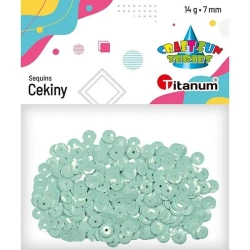 Cekiny 7mm okrągłe pastelowe 14g jasnomiętowe - Titanum
