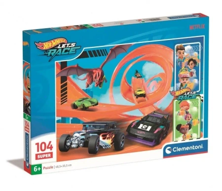 Puzzle 104 Super Kolor Hot Wheels - Clementoni