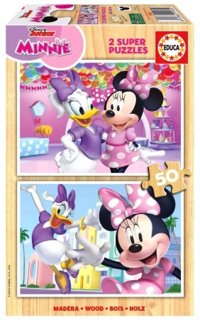 Puzzle drewniane 2x50 Myszka Minnie Daisy - Educa