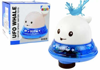 Wieloryb tryskający wodą biały - Leantoys