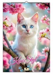 Kalendarz 2026 A3 ścienny jednostronny koci styl - Pan Kalendarzyk