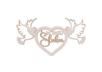 Drewniany napis - W dniu ślubu 5szt biały - Cresco