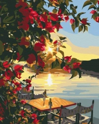 Malowanie po numerach BRUSHME 40x50 cm Zachód Słońca na Molo