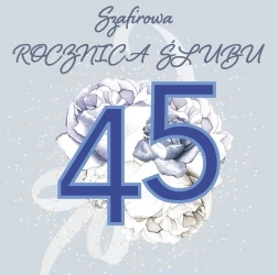 Karnet Swarovski kwadrat Rocznica Ślubu 45 - Clear Creations