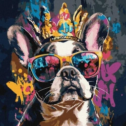 Malowanie po numerach - Jasny buldog 40x40cm - Ideyka