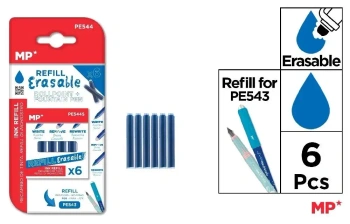 Wkłady wymazywalne do pióra niebieskie 6szt - MP Main Paper