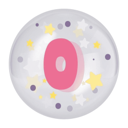 Balon 45 cm dla dziewczynki, cyfra 0