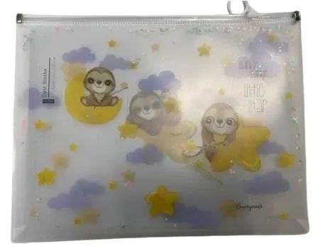 Teczka A4+ z plastikowym suwakiem Leniwiec FRESH