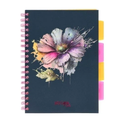 Kołozeszyt Pads B5/100K kratka Kwiaty granatowy - Strigo