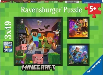 Puzzle dla dzieci 3x49 Minecraft - Ravensburger