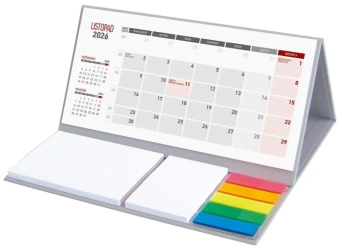 Kalendarz 2026 Biurkowy z notesem szary - Wydawnictwo Wokół nas