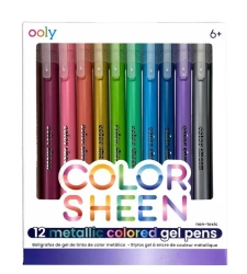 Długopisy żelowe metaliczne Color Sheen 12szt - ooly