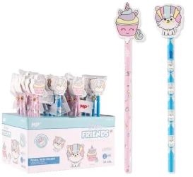 Ołówek z gumką HB Happy frends (24szt) - MP Main Paper