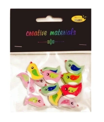 Guziki ozdobne Ptaszki 24x15mm 15szt - Galeria Hobby