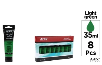 Farba akrylowa jasnozielona 35ml (8szt) - Artix