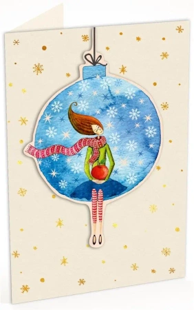 Karnet C6 naklejany + kop. Święta Kob. i bombka - Cozywood