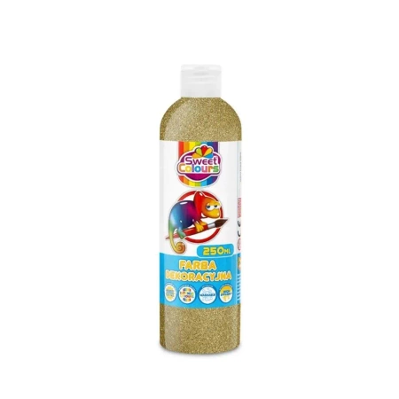 Farba dekoracyjna brokatowa złota 250ml - Sweet colours
