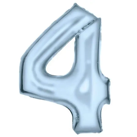Balon foliowy cyfra 4 pastelowa niebieska 86cm - Amscan