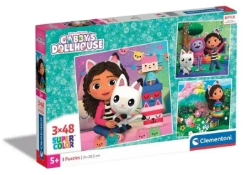 Puzzle 3x48 Super Kolor Gabby's Dollhouse - Clementoni