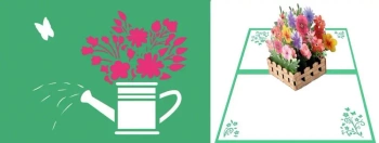 Karnet 12x18cm + koperta POP-UP Kwietnik - DaVinci