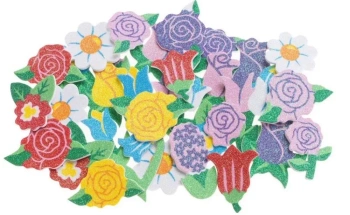 Naklejki z pianki Kwiatki 33szt - Brewis