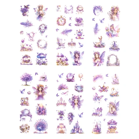 Naklejki PET - Wróżki amethyst 6ark - Dalprint dpCraft