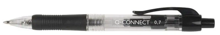 Długopis automatyczny 0,7mm czarny (10szt) - Q-Connect
