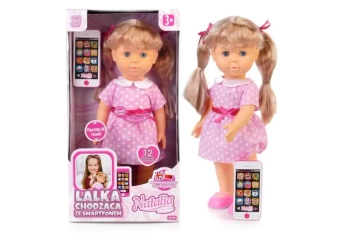 Lalka Natalia chodząca ze smartfonem 41cm - Artyk