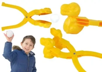 Śnieżkomat maszynka do kulek dinozaur żółty - Leantoys