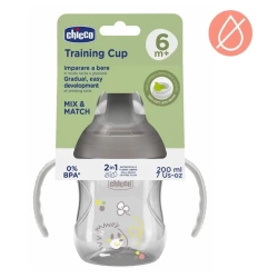 Kubek z twardym ustnikiem 200ml szary 6m+ - Chicco